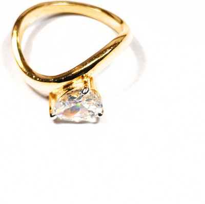 Shree Shyam Jewells Silver Cubic Zirconia Gold Plated Ring