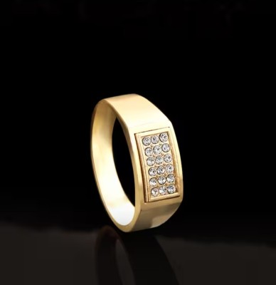 house of common Vedansh Enterprises Stylish Gold, Silver&Titanium Plated Rings Brass Cubic Zirconia Gold Plated Ring