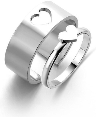 Deevora AdjustableCoupleRingsComboforLoverCrownEngravedKingQueenAmericandiamondValentine Stainless Steel, Brass, Stone, Metal, Copper Cubic Zirconia Platinum Plated Ring Set