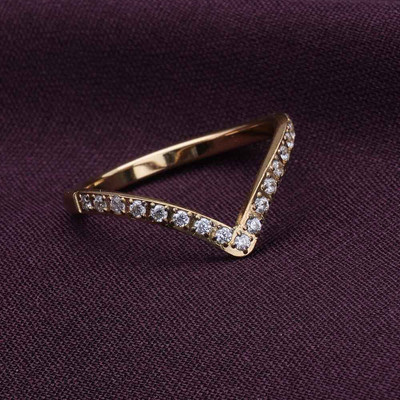 Palmonas Chevron Ring Stainless Steel Gold Plated Ring