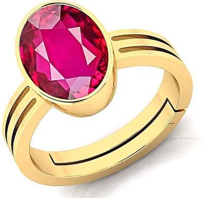 S KUMAR GEMS & JEWELS Certified 10.25 Ratti Ruby Stone ( Manik ) Panchdhatu Alloy Ruby Ring