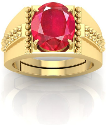 TODANI JEMS 12.25 Ratti Manikya Gemstone Adjustable Ring With Lab CertificateG Stone Ruby Ring