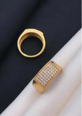 Vedansh VEDANSH ENTERPRISES STYLISH GOLD,SILVER AND TITANIUM PLATED RINGS SET Alloy Gold Plated Ring Set