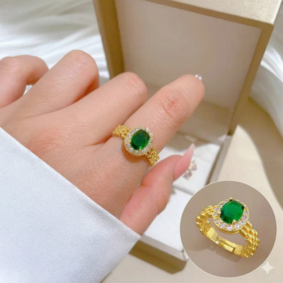 Krishna Gems Brass Gold Plated Chain Ring - Multi Finger