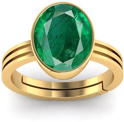 SHAHNU GEMS 8.25 Ratti Lab Certified Created Panna Ring for Men and Women Stone Emerald Ring