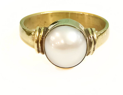 SPRIGEMS White Moti Ring Kark Rashi 3.25 Ratti (FOR REAL PDT SELLER =SPRIGEMS) Copper Pearl Copper Plated Ring