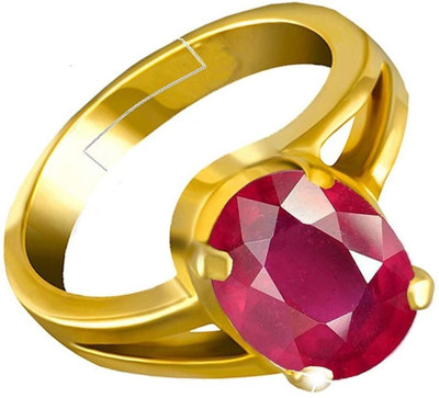 Gemzonite Certified Unheated Untreat Metal Ruby Gold Plated Ring