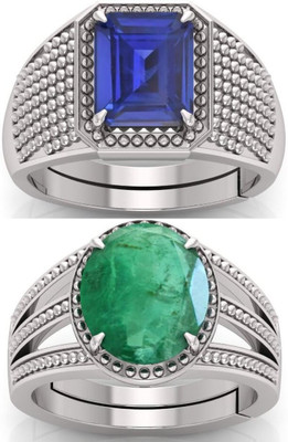 BHAIRAW GEMS Moonstone Stone Silver Adjustable Ring Stainless Steel Ring