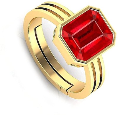 BWM GEMS Certified 5.25 Ratti Ruby Stone ( Manik ) Panchdhatu Alloy Ruby Ring