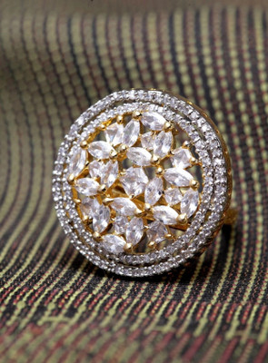 STYYLO FASHION Alloy Cubic Zirconia Gold Plated Ring