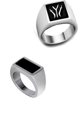 Neerajyoti Iyi ring & rectangle ad ring Alloy Ring Set