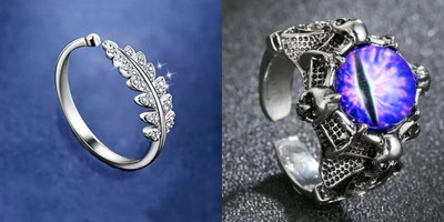White Chimes Alloy Silver Plated Ring Set