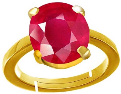 PTM Ruby (Manik) 6.25 Ratti or 5.50 Ct Gemstone Panchdhatu (5 Metal) Men Adjustable Stone Ring
