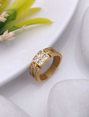 GKKAKADIYA Gold Plated Diamond Wedding,Partywear ring-134 Brass Diamond Gold Plated Ring