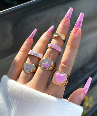 DESTINY JEWEL'S Alloy Gold Plated Ring Set