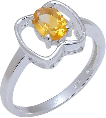 anika jewellers Yellow Citrine Natural Gemstone 925 Sterling Silver Ring For Her Cr-21-4 Sterling Silver Ring