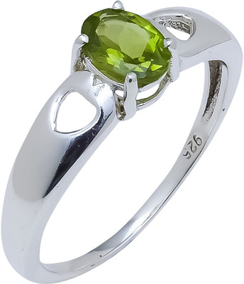 anika jewellers Green Peridot Natural Gemstone 925 Sterling Silver Ring For Her Sr-43 Sterling Silver Ring