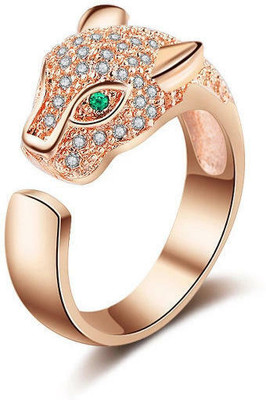 Thrillz Stainless Steel Cubic Zirconia Gold Plated Ring