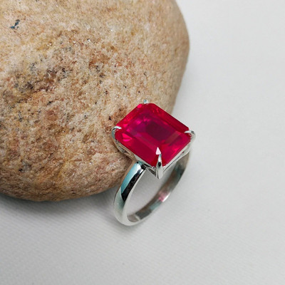 Chopra Gems Natural Ruby Stone Ring Lab Certified Adjustable Ring For Women & Men Brass Ruby Ring