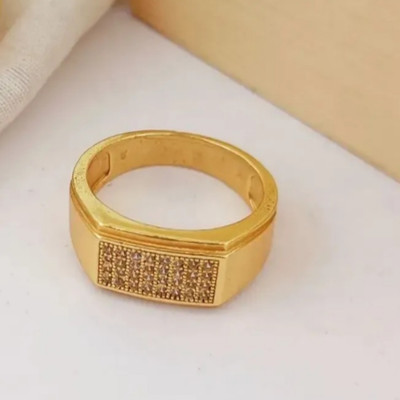 house of common Vedansh Enterprises Stylish Gold, Silver&Titanium Plated Rings Brass Zircon Gold, Sterling Silver Plated Ring