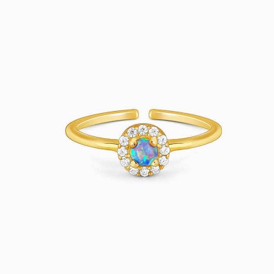 GIVA Sterling Silver Opal Rhodium Plated Ring