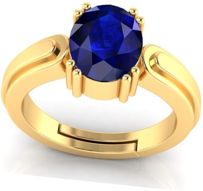 ABC 12.25 Ratti Natural Blue Sapphire Ring With Lab Certified Brass Sapphire Ring