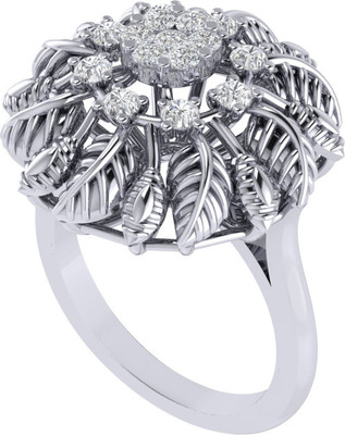 Diamtrendz Jewels Sterling Silver Zircon Ring For Women & Girls Sterling Silver Cubic Zirconia Rhodium Plated Ring