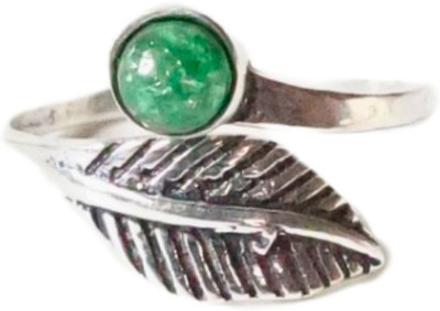 Maitri Export Stone Agate Rhodium Plated Ring