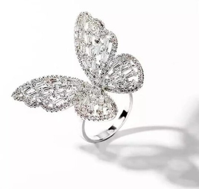 amar traders silver ring for girl Alloy Crystal Ring