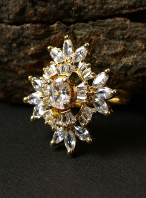 STYYLO FASHION Alloy Cubic Zirconia Gold Plated Ring