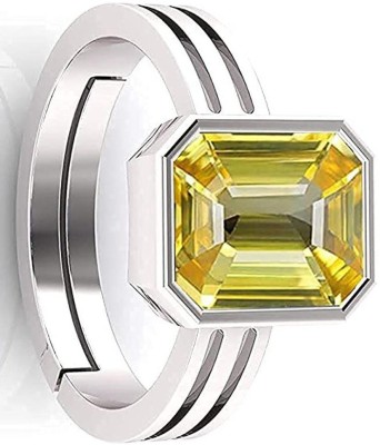 MBVGEMS yellow sapphire ring 7.25 ratti 6.00 carat for men and women Brass Sapphire Brass Plated Ring