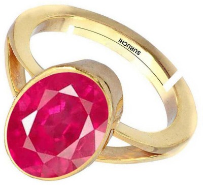 Suruchi Gems & Jewels Ruby (Manik) 5.25 Ratti or 5 Ct Gemstone Panchdhatu (5 Metal) Men Adjustable Stone Ruby Ring
