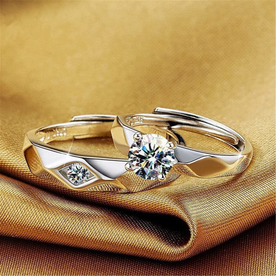 Murliwala Love Promise Couple Finger Ring Pack of 2 Stainless Steel Silver Plated Ring Set