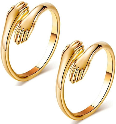 White Chimes Stainless Steel Gold Plated Ring