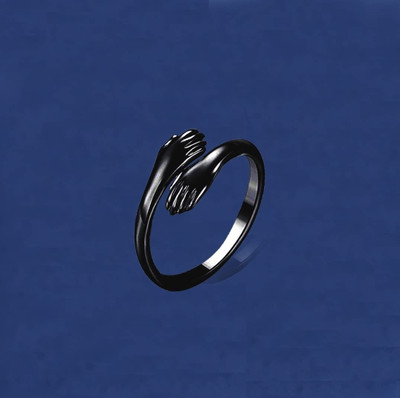 RingoRing Black Valentine's Day Adjustable Love Forever Hand Hug Me Thumb Finger Ring Alloy Ring