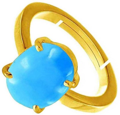 PTM Turquoise (Firoza) 7.25 Ratti or 6.5 Ct Panchdhatu (5 Metal) Women Adjustable Stone Ring