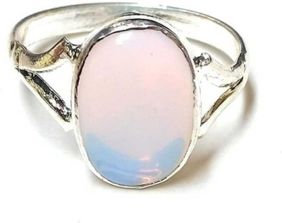 Gemzonite A+ Quality Opal Gemstone Ring For Men and Women's Brass Opal Silver Plated Ring