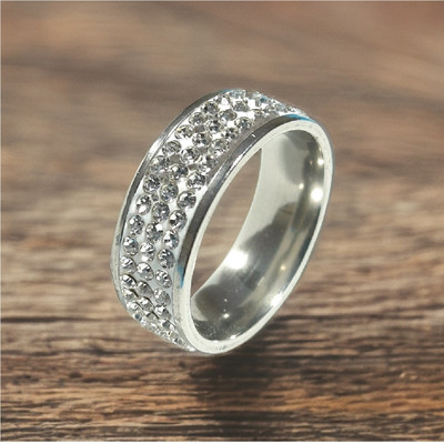 Crazy Fashion AD Studded Silver Plated Limited Edition Silver Finger Ring Stainless Steel Silver Plated Ring