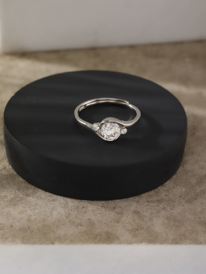 DIAVO Silver Ring Sterling Silver Cubic Zirconia Sterling Silver Plated Ring