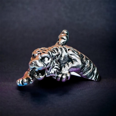 SILVOSWAN Stylish Lion Jaguar ring For Men And Women Stainless Steel Silver Plated Ring