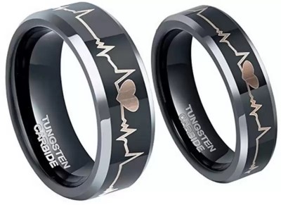 University Trendz Stainless Steel Copper Plated Ring Set