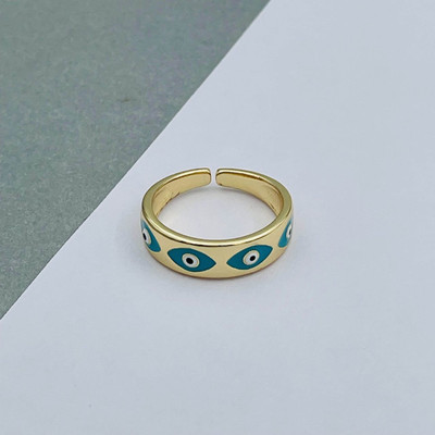ZIVOM Evil Eye Band Copper Gold Plated Ring