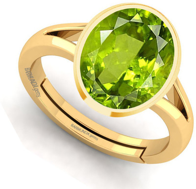 barmunda gems 11.25 Ratti Created Peridot Panchdhatu ring Metal Peridot Rhodium Plated Ring