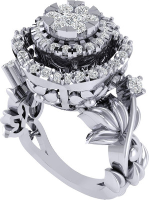 Diamtrendz Jewels Sterling Silver Zircon Ring For Women & Girls Sterling Silver Cubic Zirconia Rhodium Plated Ring