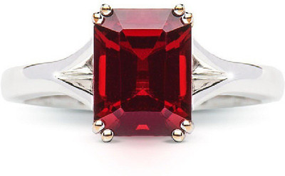 Gemzonite Stone Ruby Silver Plated Ring