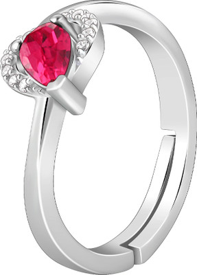 GIVA Sterling Silver Zircon Rhodium Plated Ring