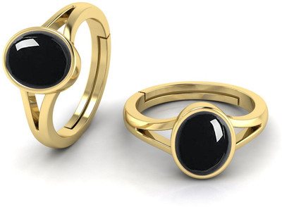 Pranjal Gems Natural 7.25 Ratti Hakik Agate Gemstone Ring Brass Agate Rhodium Plated Ring