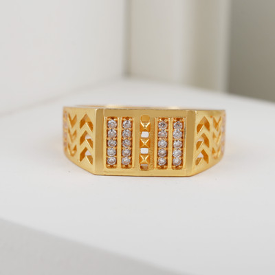 GORASH CREATION Alloy Cubic Zirconia Gold Plated Ring