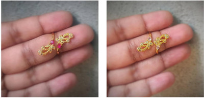 ANU'S COLLECTION GOLD PLATED AD FINGERING COMBO SET Copper Zircon Gold Plated Ring Set