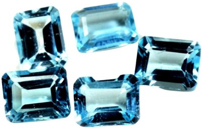 55Carat Natural Blue Topaz Nila Pukhraj 5.25 Ratti 4.77 Carat Rectangle Shape 1 Pcs For Stone Topaz Ring